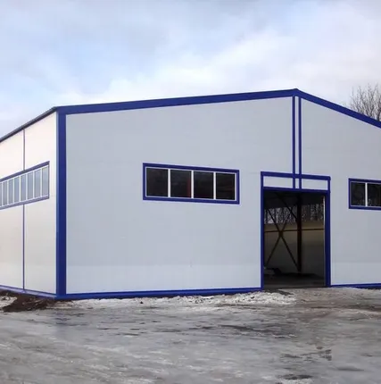 Фото №0 Ангар из сэндвич панелей в Чувашии