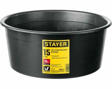 фото STAYER контейнер (таз) строительный круглый 15 л