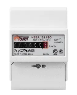 фото Однофазный электросчётчик НЕВА 103 1SO 220V 5(60)/5(80)А мех