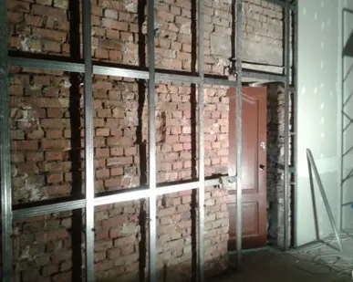 фото Монтаж перегородок из гипсокартона. ГКЛ. ГВЛ. Гипсокартонные перегородки.