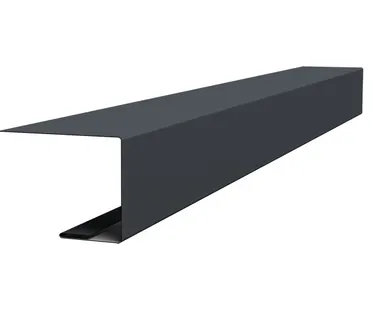 фото Планка завершающая фальц 0,45 PE с пленкой RAL 7024 мокрый асфальт