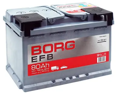 фото Аккумулятор BORG EFB 80 Ач п.п.