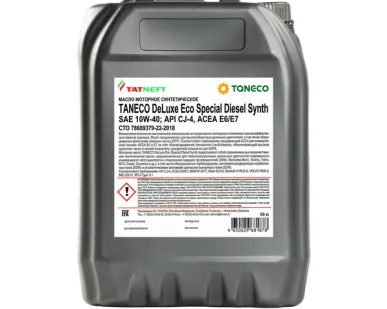 фото Масло моторное синтетическое TANECO Deluxe Eco Special Diesel Synth 10W-40 10 л 10W-40