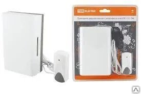 фото Звонок проводной, с кнопкой, 230В, э/механический, 1 тон, две стальные