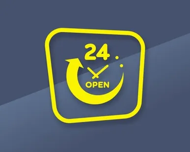 фото Наклейка «24 open». Открыто 24 часа.