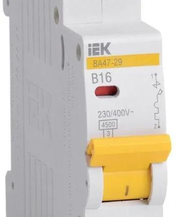 Фото №0 Выключатель автоматический модульный 1п B 16А 4.5кА ВА47-29 ИЭК MVA20-1-016-B