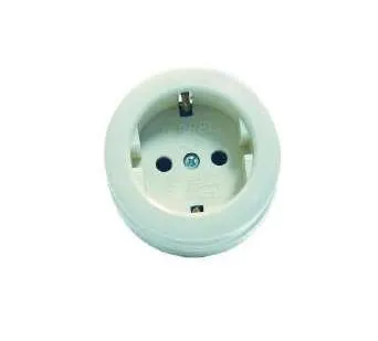 фото Розетка 1-м ОП 16А IP20 кругл. с заземл. Makel 16011