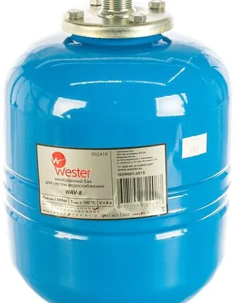 Фото №0 Гидроаккумулятор Wester Гидроаккумулятор WESTER WAV 8 (WAV8) 8 л вертикальная установка