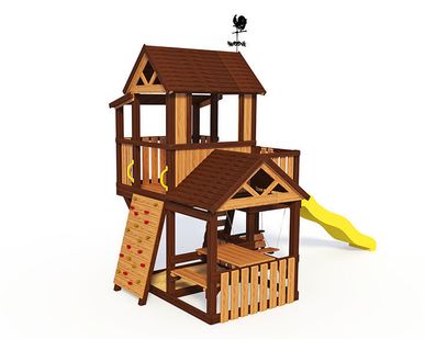 фото ИГРОВОЙ КОМПЛЕКС детский ДТ-15 из термодерева (4,80*2,60*3,50 м)