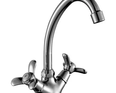 фото смеситель для кухни ROSSINKA поворотный излив 260 мм хром