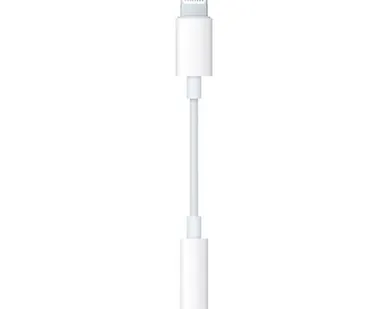фото Адаптер-переходник Apple (Lightning to 3.5mm mini Jack) 7 см, белый