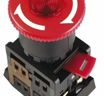 фото Кнопка АNЕ-22 "Грибок" c фиксацией красный d22мм нео...