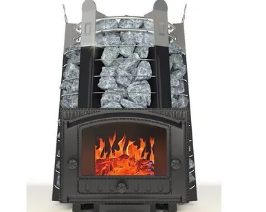 фото Печь для бани Добросталь ЕКАТЕРИНА «стоун» с панорамной дверкой