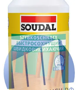 фото Быстросохнущий клей для дерева 64А Soudal на основе ПВА дисперсии 12*250 мл