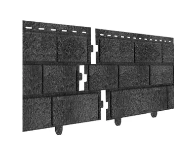 фото Цокольный сайдинг Стоун-хаус 230х3035мм, кирпич графитовый Ю-пласт