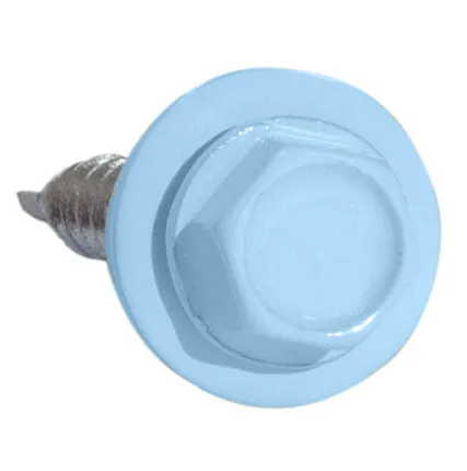 Фото №0 Саморез 4,8х28 HARDWEX оцинкованный RAL 5024 Пастельно-синий под насадку для крепления кровельного листа к деревянным конструкциям 00000015556