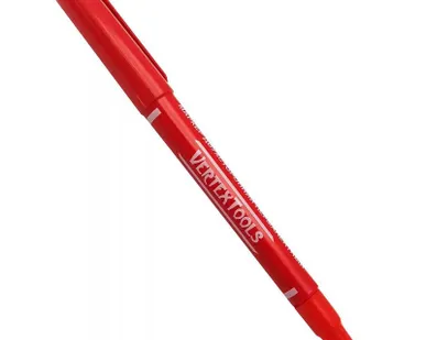 фото Маркер перманентный красный двухсторонний Vertextools 00010-02