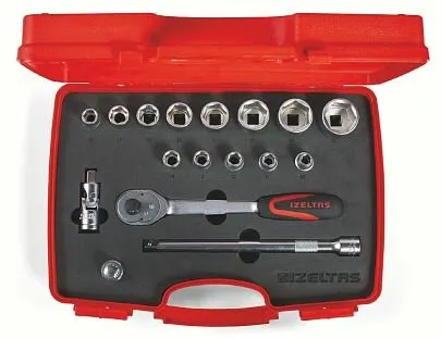 Фото №0 Набор торцевых головок 1/2" 6-гранный 10-32 мм 17предметIZELTAS, 1113002017, 13000000804