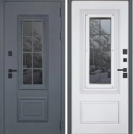 Фото №0 Входная дверь Термо Арктика букле графит стеклопакет-белый матовый ТЕРМОразрыв АСД 96 правая=1шт