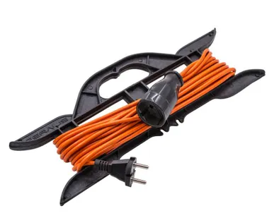 фото Удлинитель силовой на каркасе без заземления, 1 розетка, ПВС 2х1,5мм2, 16А, 3,5кВт, 10 метров