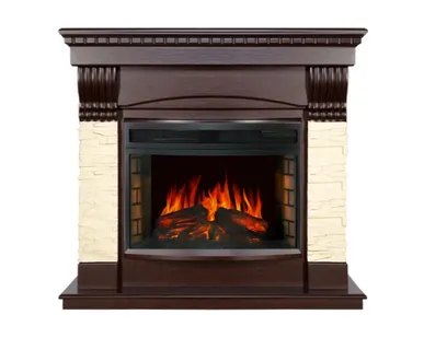 фото Каминокомплект Denver под Dioramic 25 (темный дуб) + Royal Flame Dioramic 25 LED FX