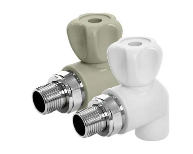 фото Кран шаровой со сгоном 20х1/2" с наружной резьбой угловой FDplast FD p