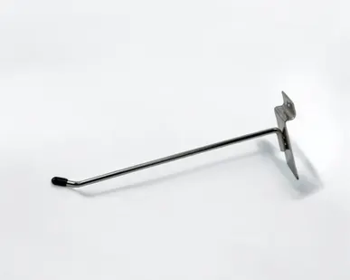 фото Крючок металлический на экономпанель 200мм, d.5мм, с наконечником, хром