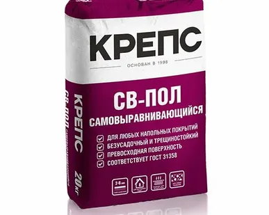 фото Пол КРЕПС СВ-пол 20 кг ровнитель финишный самовыравнивающийся 2-6 мм