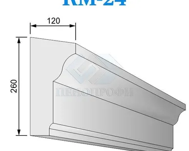 фото Фасадные межэтажные карнизы из пенопласта (пенополистирола) КМ-24 ПСБ-С-25Ф