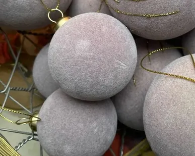 фото Шар елочный с велюровым покрытием 6 см розовый