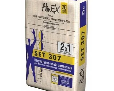 фото ALINEX Клей цементный для скрепления теплоизоляции "SET 307, 25 кг"