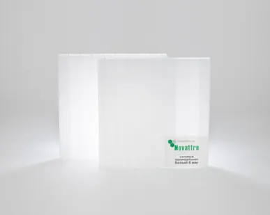 фото Поликарбонат 2100х6000х4мм (молочный) Новаттро СафПласт 0,75кг/м2