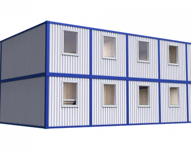 фото Модульное здание штаб строительства с туалетами в 2 этажа Модель: ВМ-М06 6.0 х 12.0 х 5.2