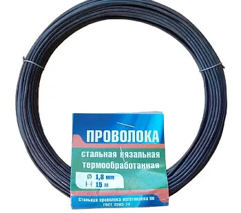 фото Проволока вязальная 15 м, 1.8 мм, термообработанная