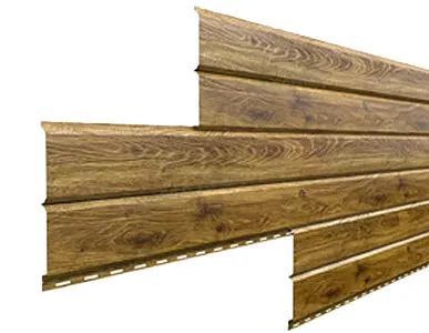 фото Металлический сайдинг L-БРУС - 3000, 0.45 мм (ECOSTEEL, Дуб)