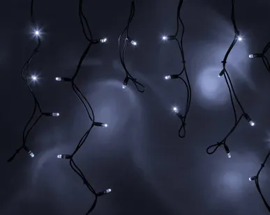 фото Гирлянда "Айсикл" (бахрома) 5.6х0.9м 240LED бел. 15Вт 230В IP54 провод черн. каучук Neon-Night 255-245