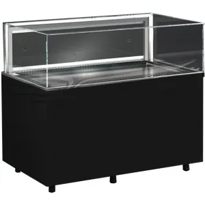 фото Витрина холодильная напольная Финист Glassier LUX GL-10/7/3 (фасады МДФ чёрный)