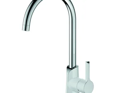 фото смеситель для кухни набортный ARGOTECH ELAT хром/белый однорычажный d-40 латунь