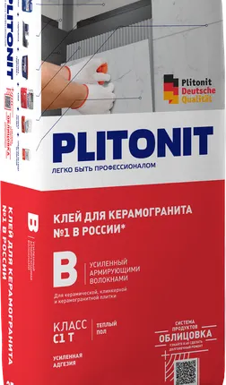 Фото №0 Клей для плитки и керамогранита Plitonit В усиленный 25 кг