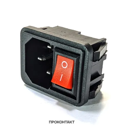 Фото №0 Сетевой разъем AC-002 (M с красным выкл)