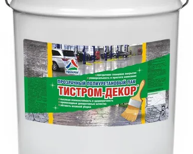 фото Лак для бетона полиуретановый прозрачный «Тистром-Декор». Тара 18кг
