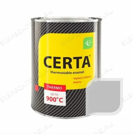 Фото №0 Эмаль термостойкая ЦЕРТА до 700 гр (серебро) 0.8 кг.
