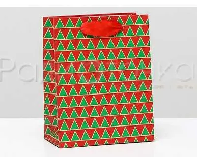 фото Пакет ламинированный "Ёлки", 11,5 x 14,5 x 6 см