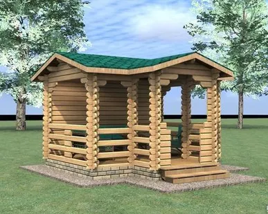 фото Беседка  12,9 кв.м. из профилированного бруса камерной сушки