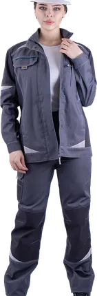 Фото №0 Куртка ТУРБО SAFETY летняя, серый-т.серый, женская