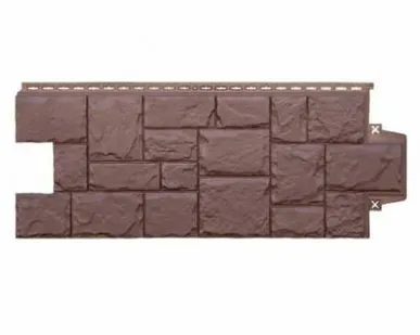 фото Фасадная панель GL Крупный камень коричневый