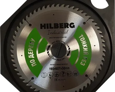 фото Диск пильный 190*30*60Т тонкий рез Hilberg Industrial