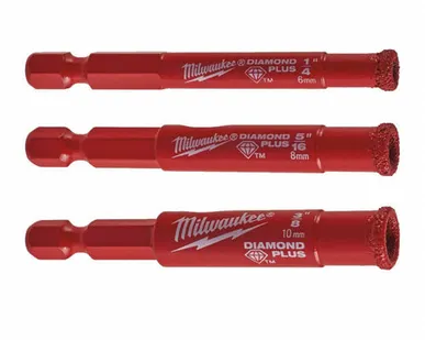 фото Набор алмазных корончатых сверл Milwaukee Diamond Plus (6, 8,10 мм)