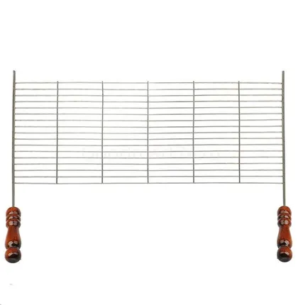 Фото №0 Решетка на мангал нерж. с дер. ручкой 60х50 см (GM)