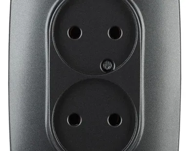 фото Розетка 2-м СП Эра12 12-2107-05 16А IP20 16AX 250В 2х2P антрацит Эра Б0031242